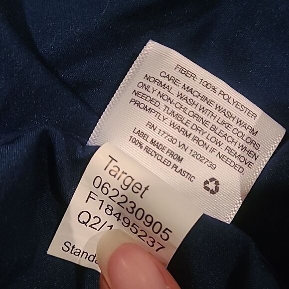 Pillow target shams navy blue two standard bed quilt textured set polyester - Picture 3 of 16